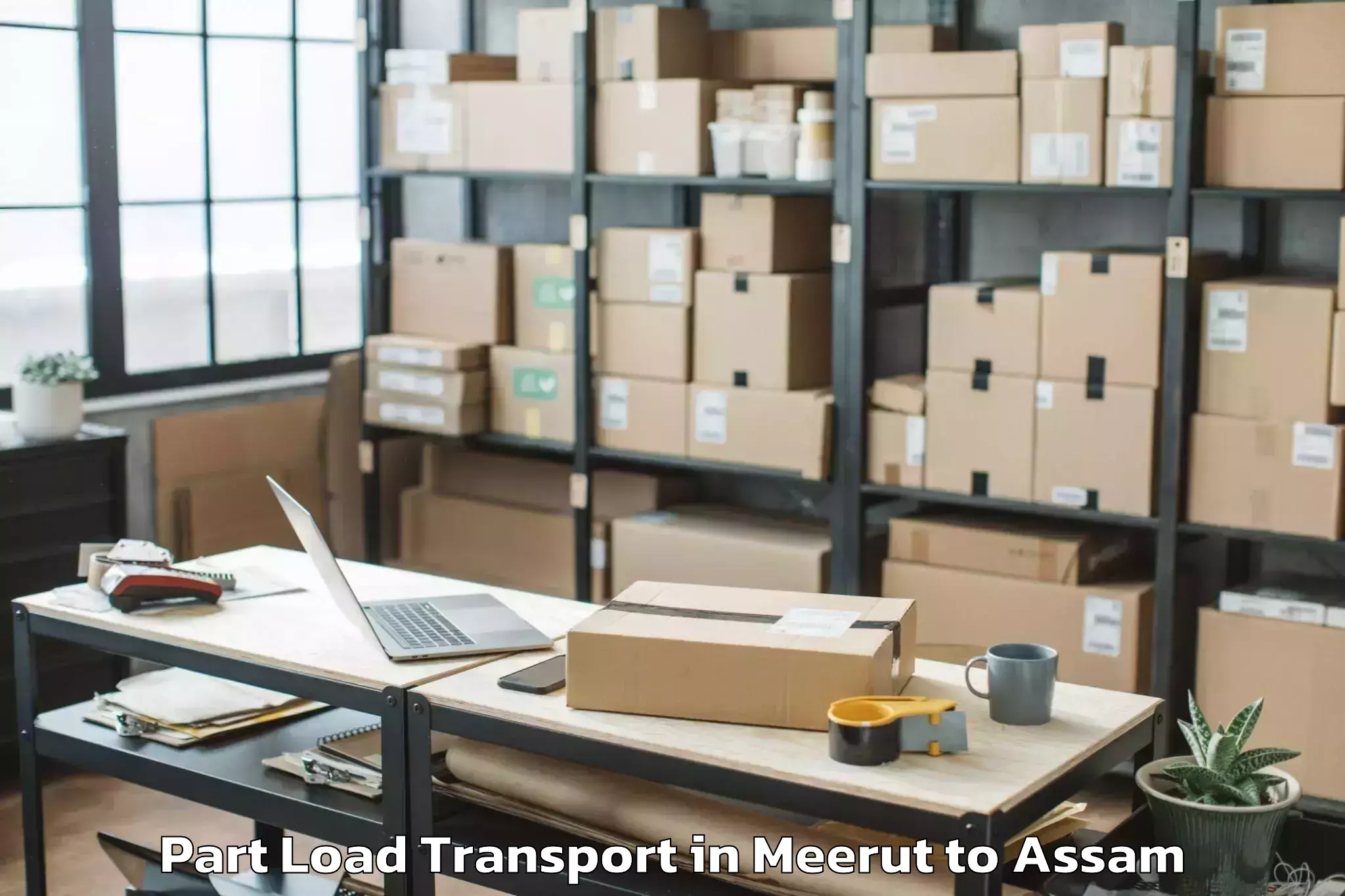 Top Meerut to Sorbhog Part Load Transport Available